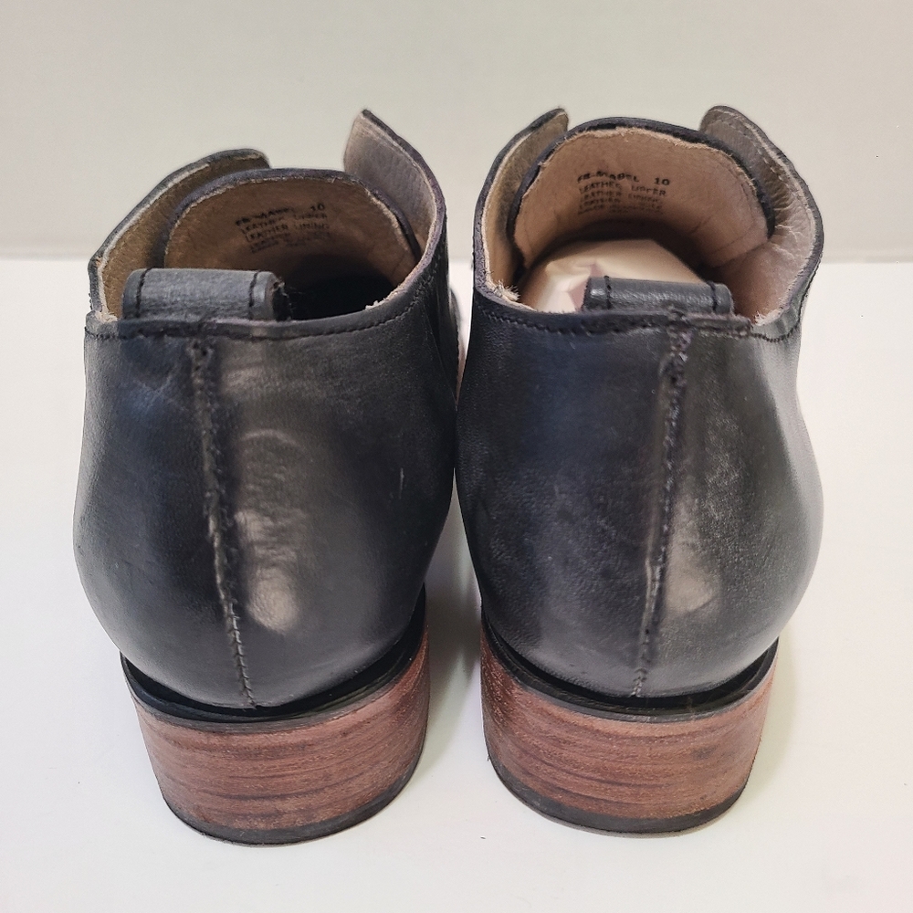 Freebird By Steven "Mabel" Black Grey Distressed Leather Shoes Size 10 - Picture 8 of 15